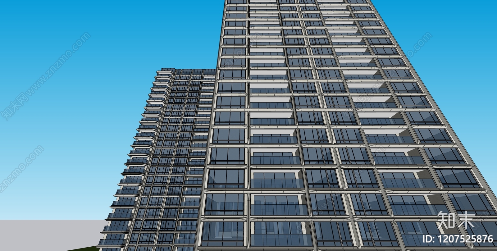 现代轻奢高层住宅SU模型下载【ID:1207525876】