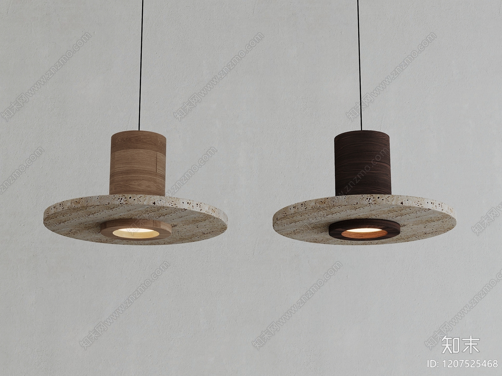 侘寂日式吧台吊灯3D模型下载【ID:1207525468】