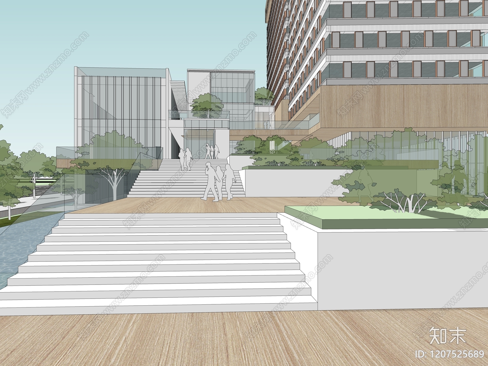 现代商业街SU模型下载【ID:1207525689】