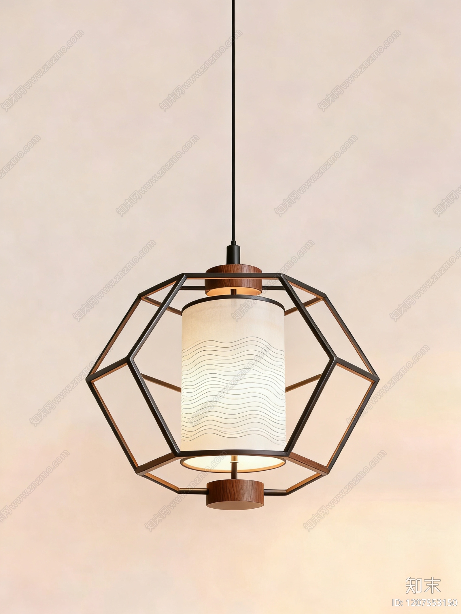 中古新中式吊灯SU模型下载【ID:1207553150】