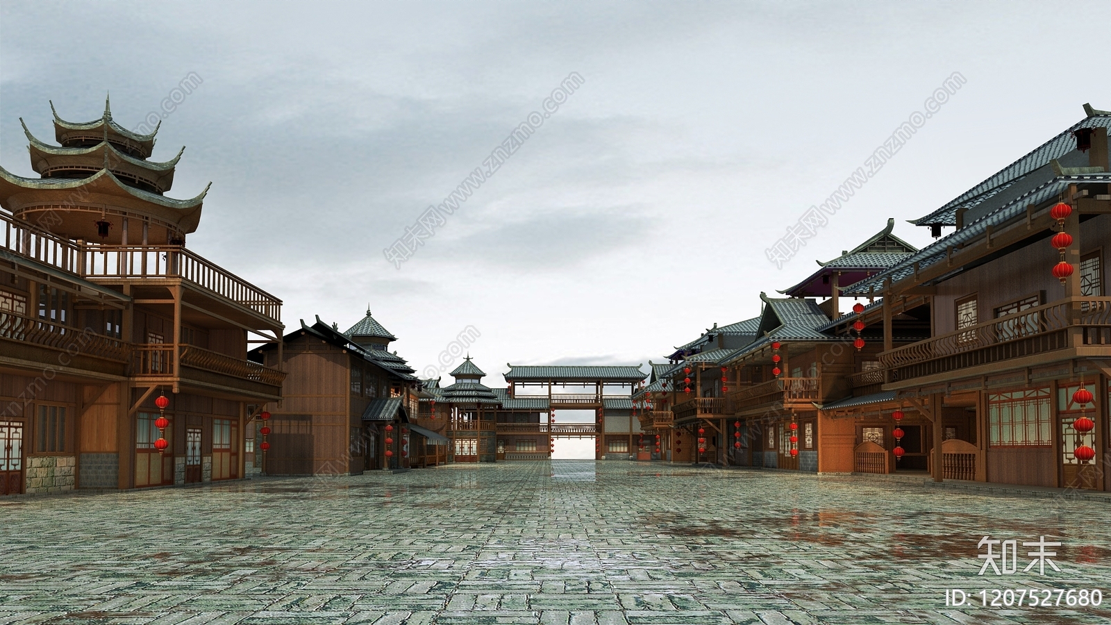 新中式古建3D模型下载【ID:1207527680】