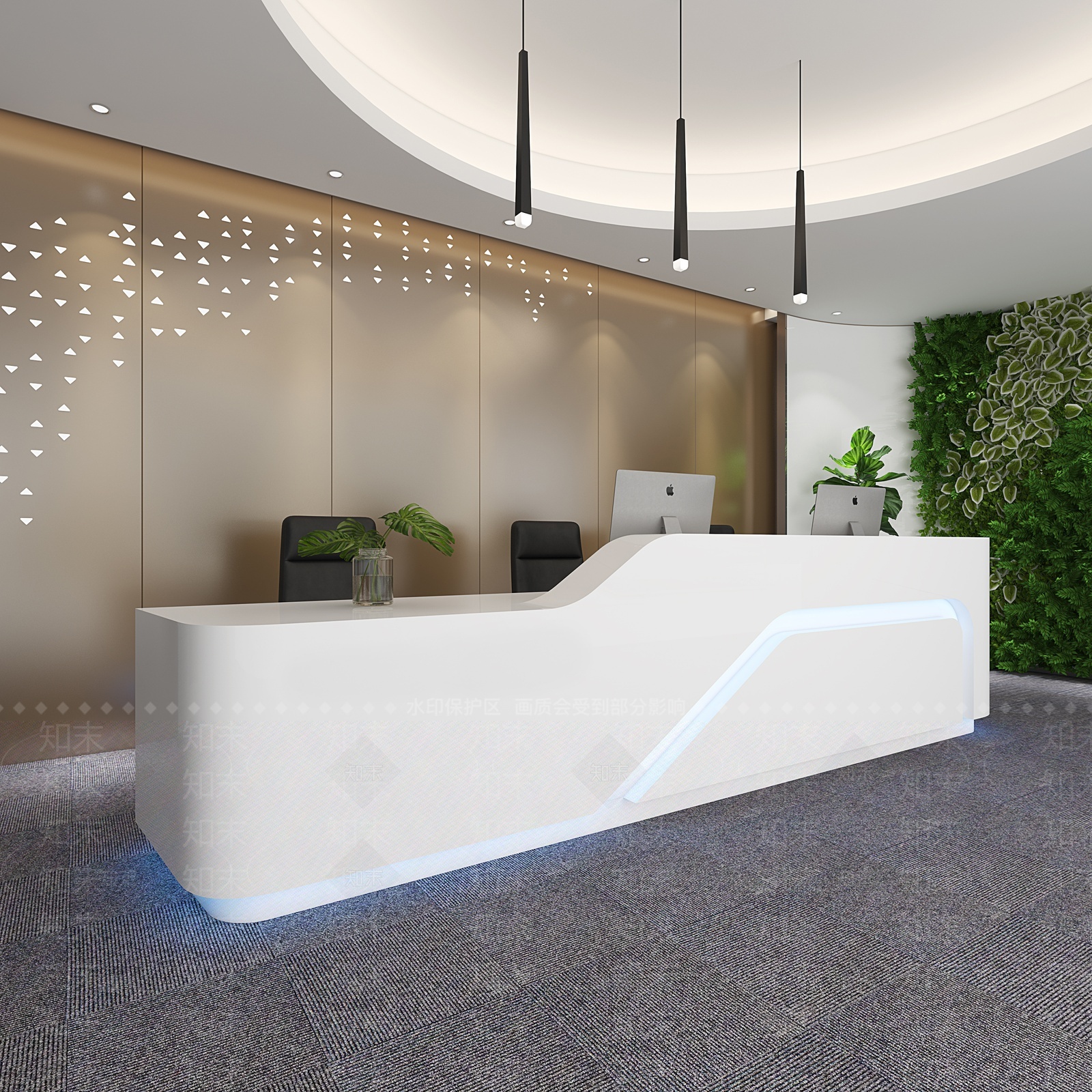 现代大厅前台3D模型下载【ID:1207529404】