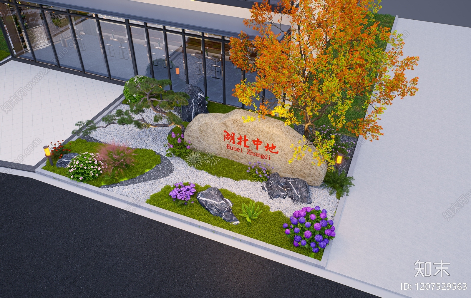 禅意中式办公园区景观SU模型下载【ID:1207529563】