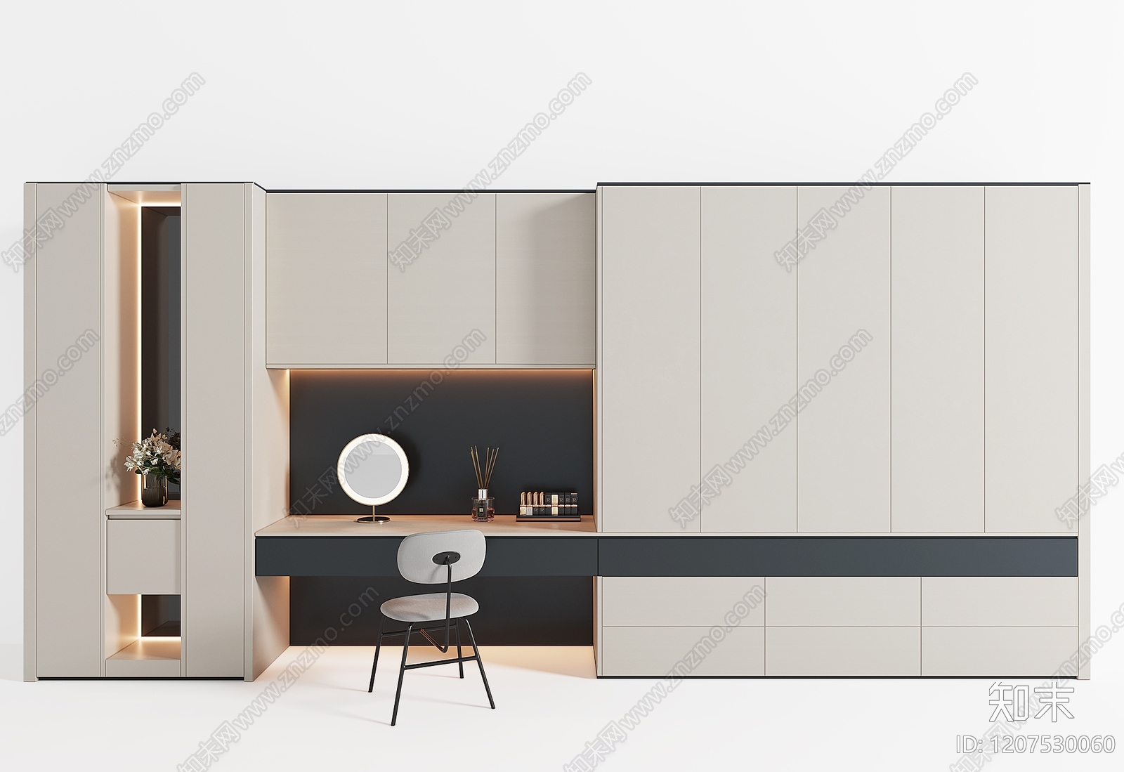 现代轻奢衣柜3D模型下载【ID:1207530060】