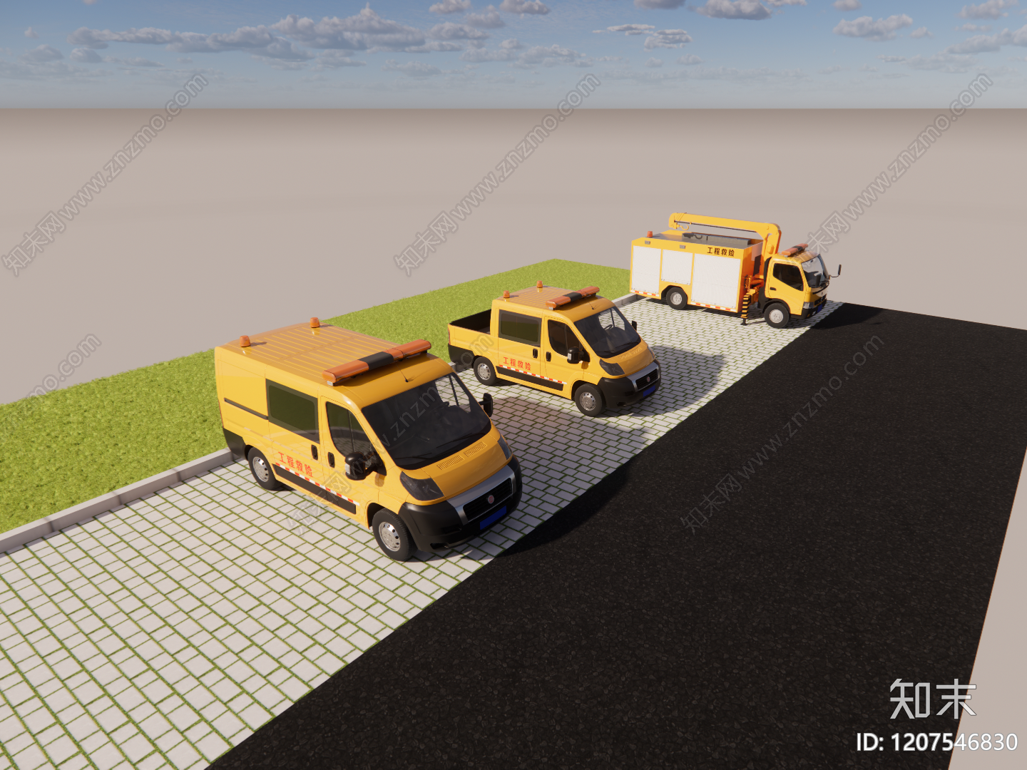 工程车SU模型下载【ID:1207546830】