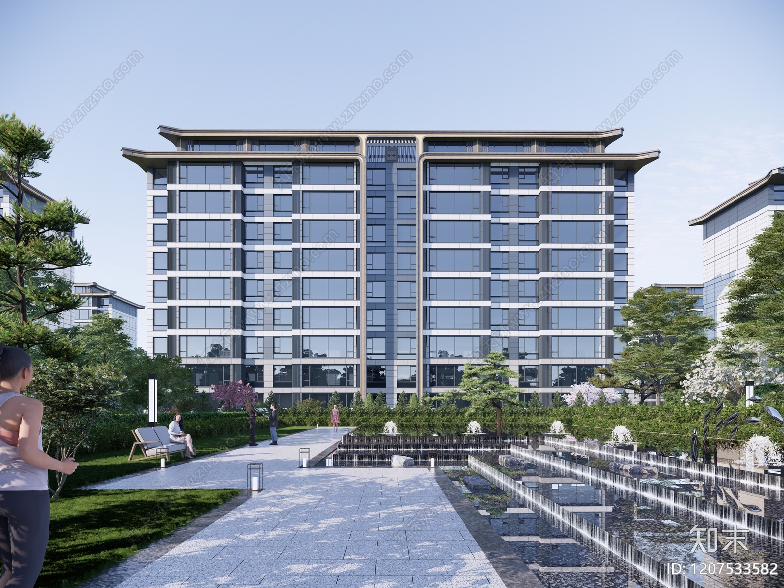 极简新中式多层住宅SU模型下载【ID:1207533582】