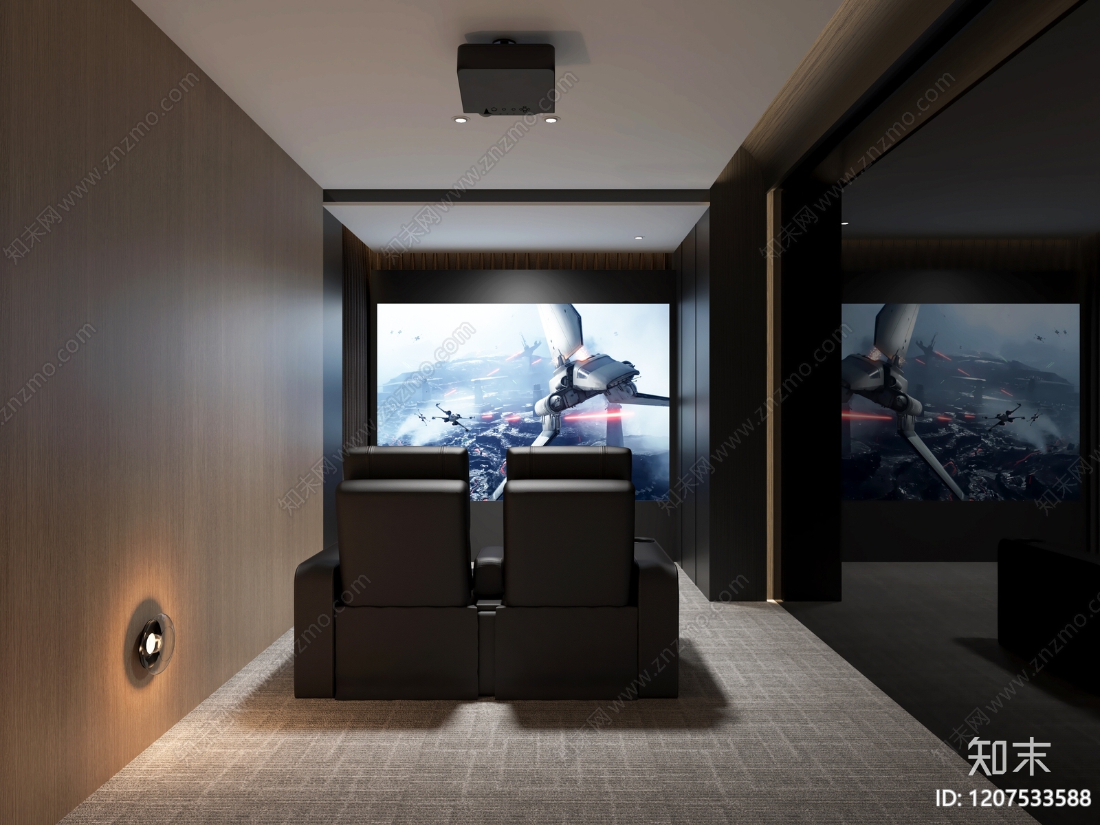 现代影音室3D模型下载【ID:1207533588】