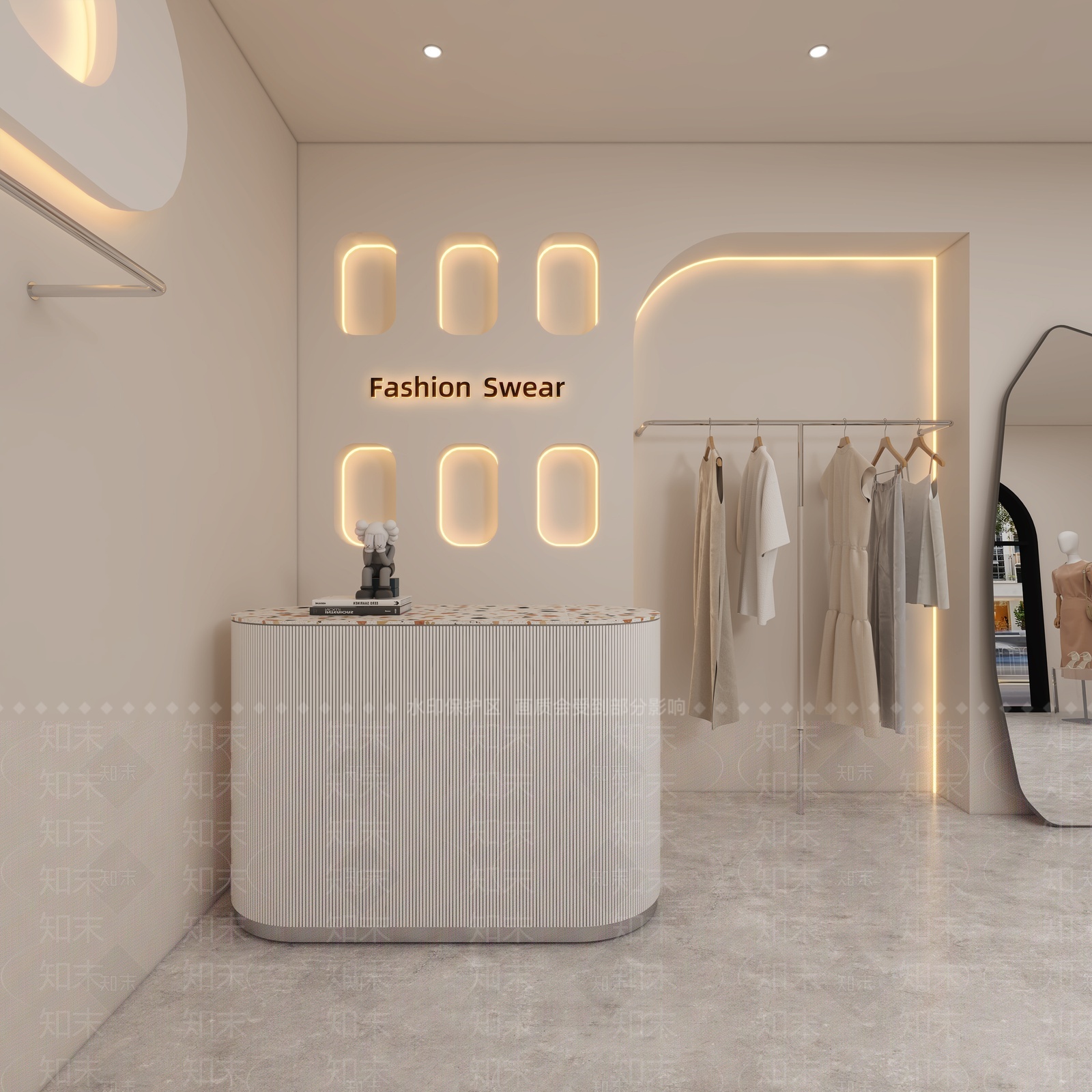 侘寂服装店收银台3D模型下载【ID:1207533811】