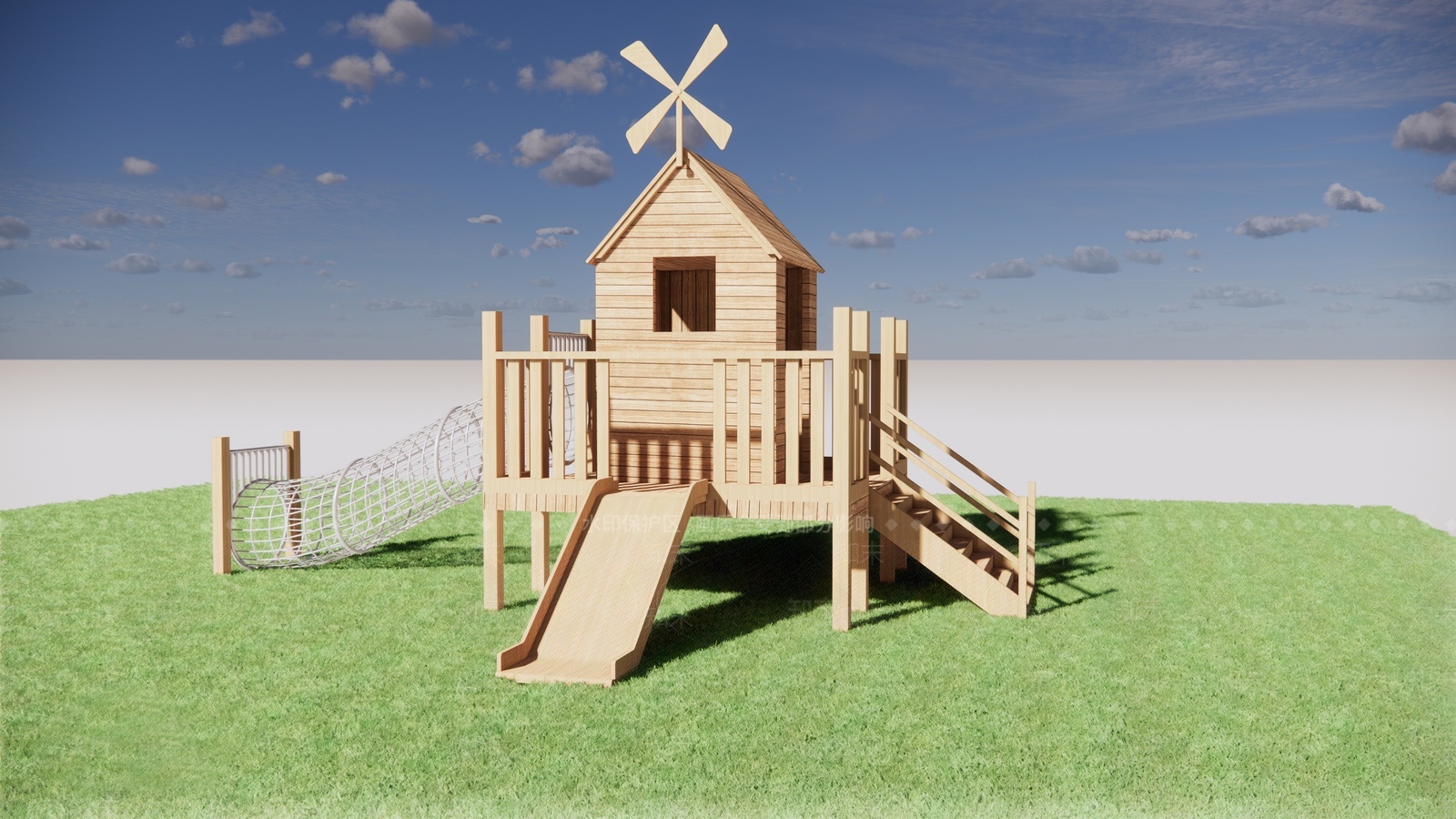 现代儿童攀爬滑滑梯SU模型下载【ID:1207535191】