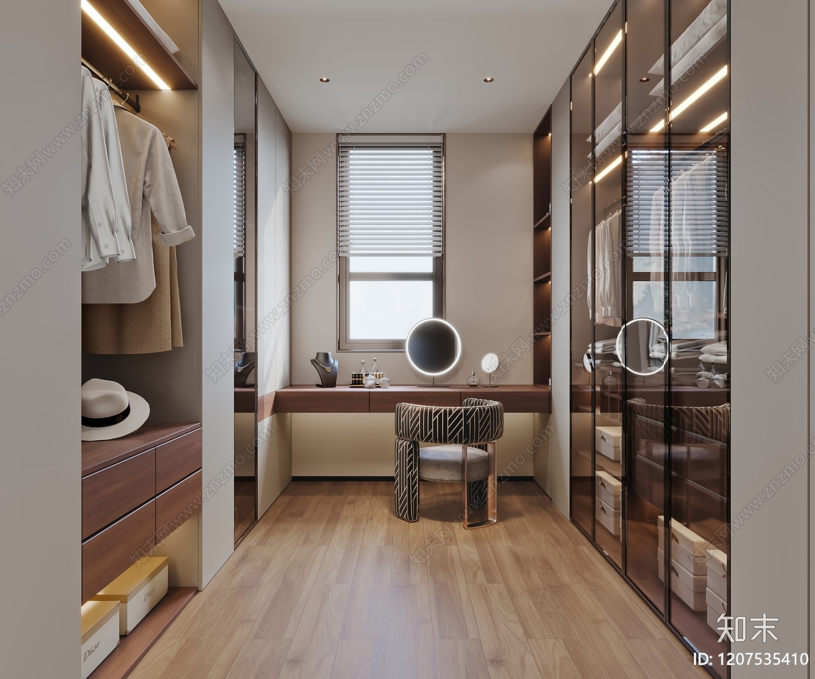 现代衣帽间3D模型下载【ID:1207535410】