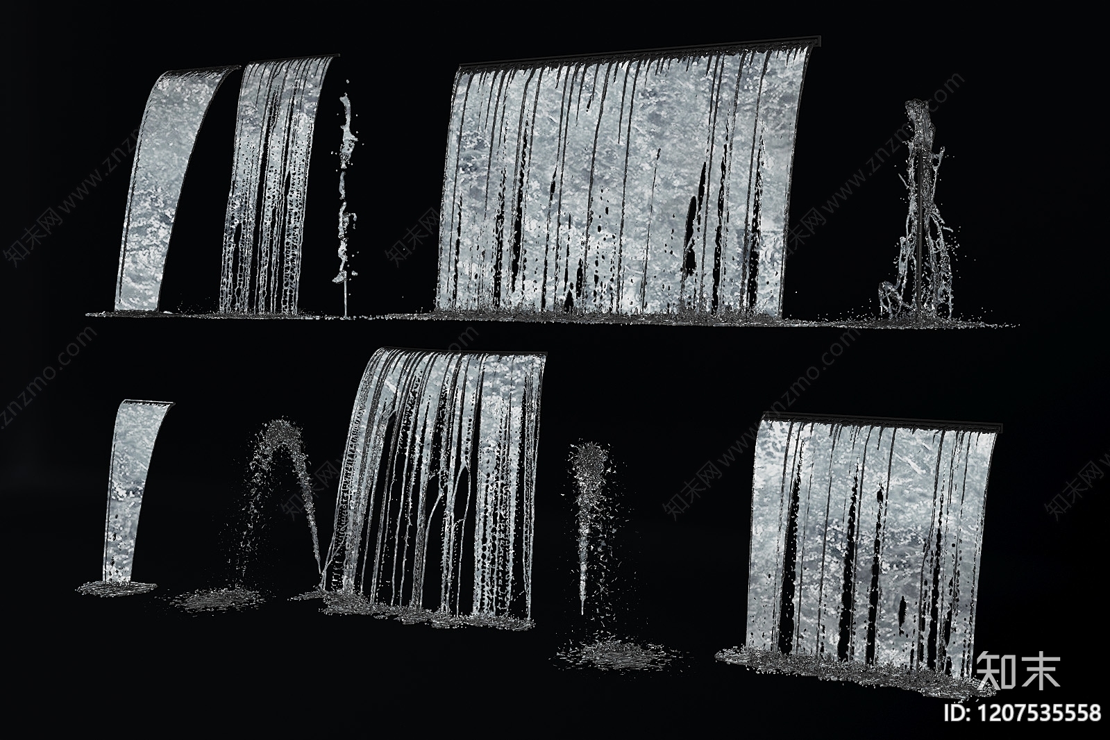 现代喷泉3D模型下载【ID:1207535558】