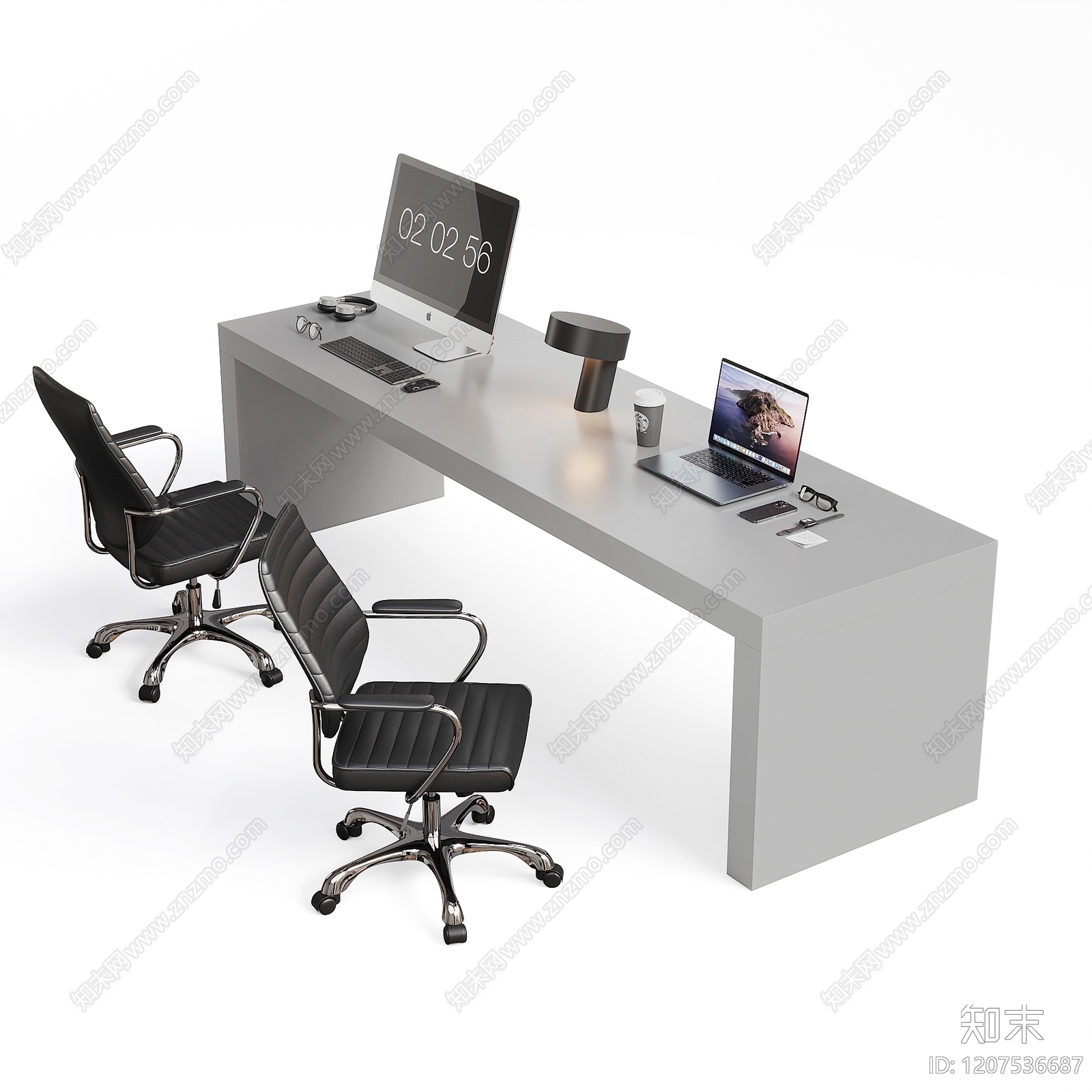 现代办公桌椅3D模型下载【ID:1207536687】