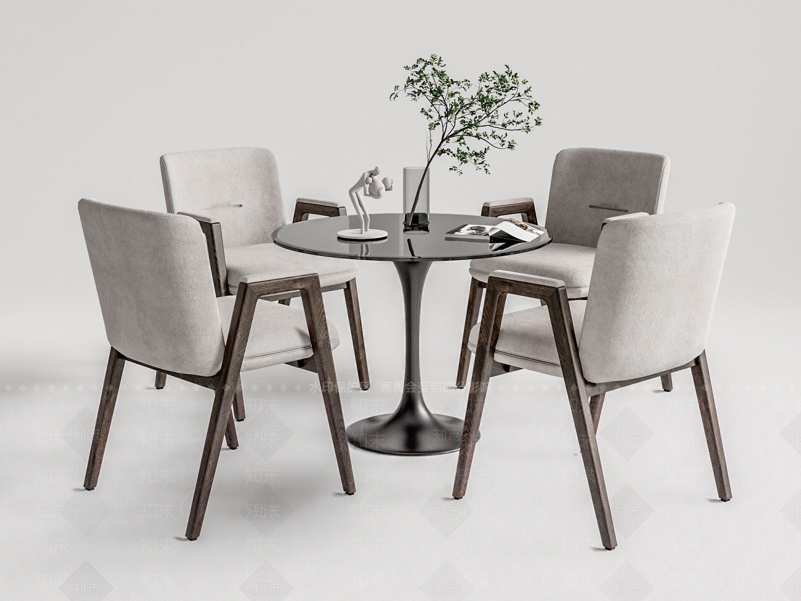 现代休闲桌椅组合3D模型下载【ID:1207539495】