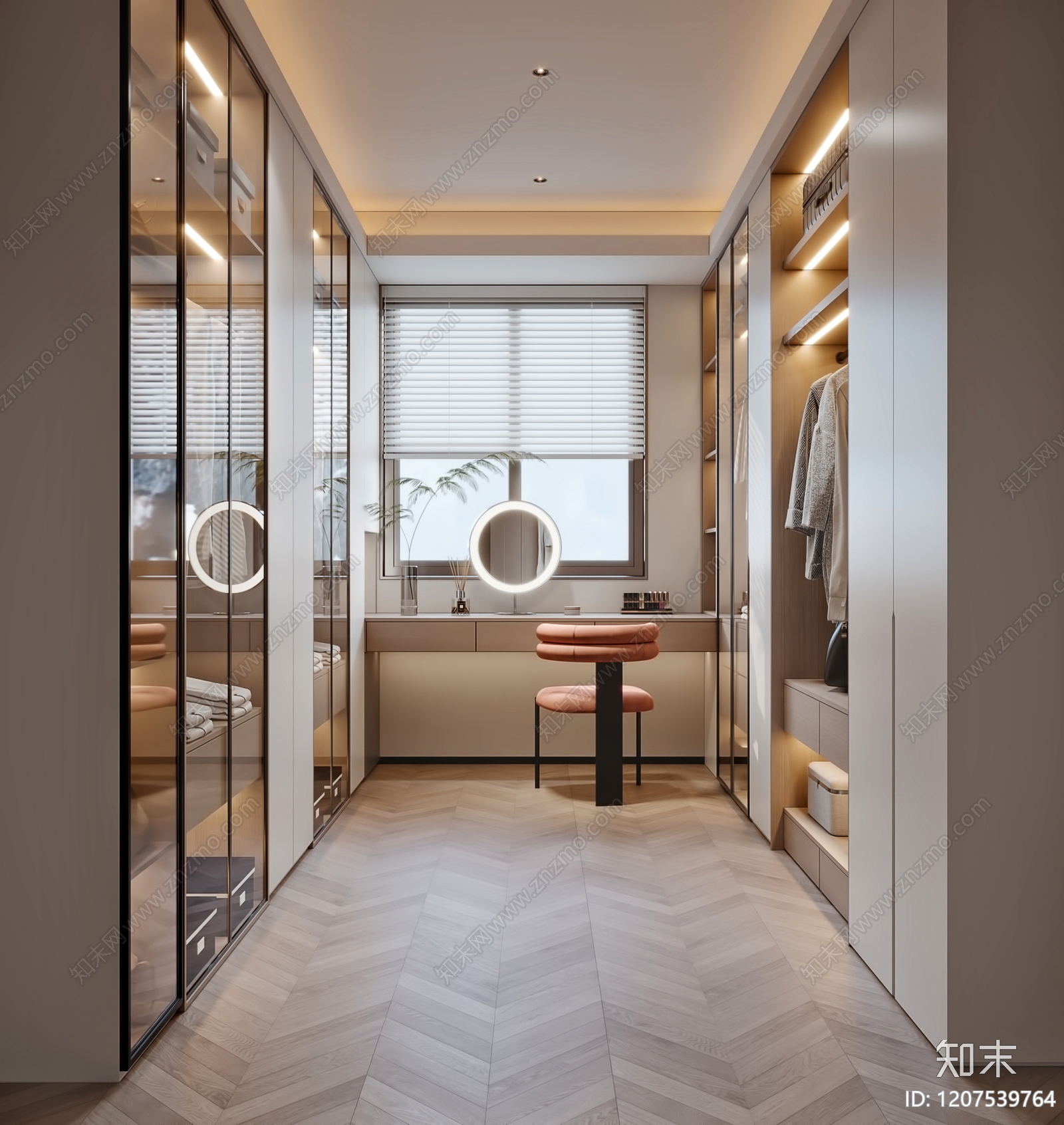 现代衣帽间3D模型下载【ID:1207539764】