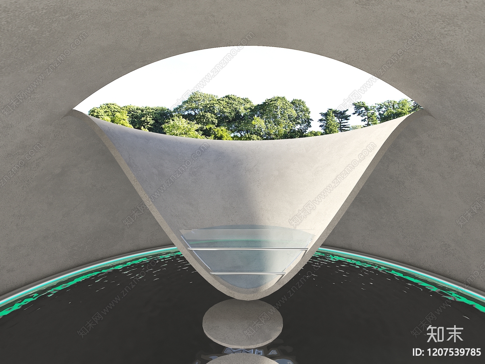 现代泳池SU模型下载【ID:1207539785】