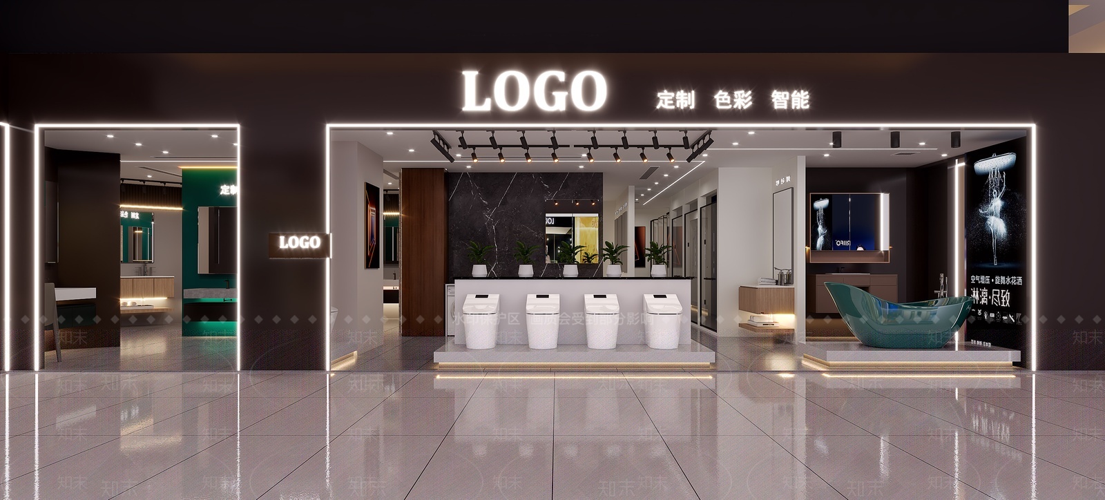 现代卫浴店门头门面3D模型下载【ID:1207539857】