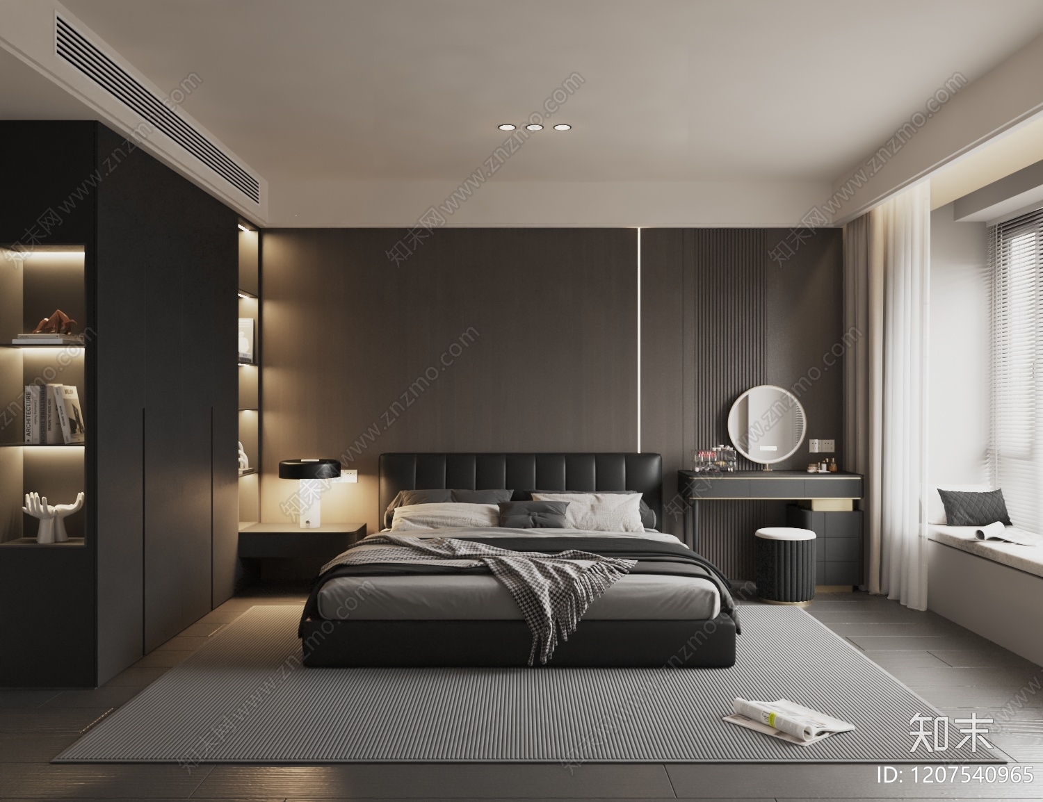现代家居卧室SU模型下载【ID:1207540965】