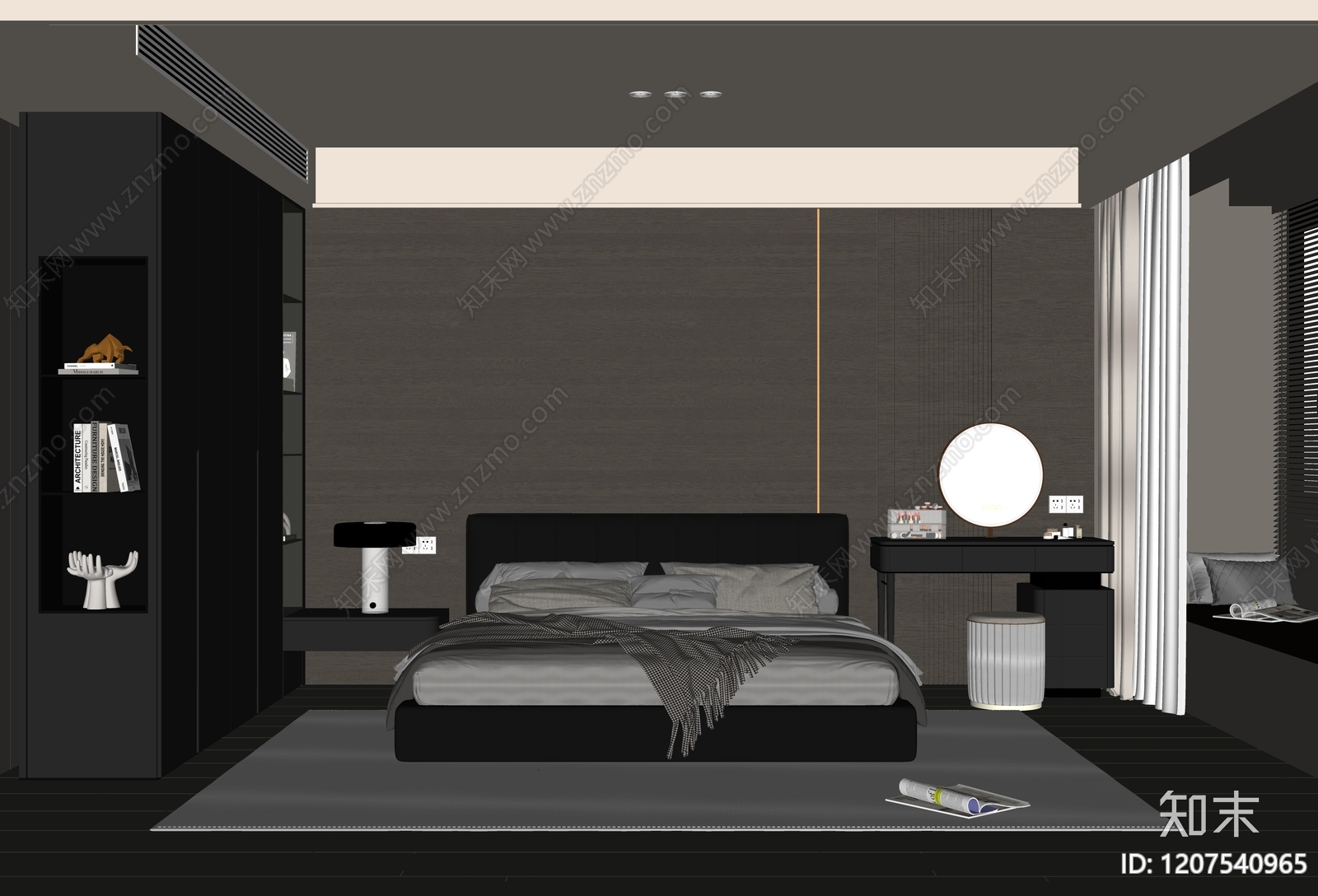 现代家居卧室SU模型下载【ID:1207540965】