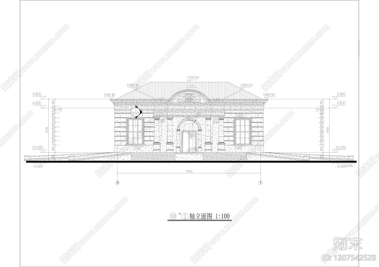 法式建筑综合节点cad施工图下载【ID:1207542529】