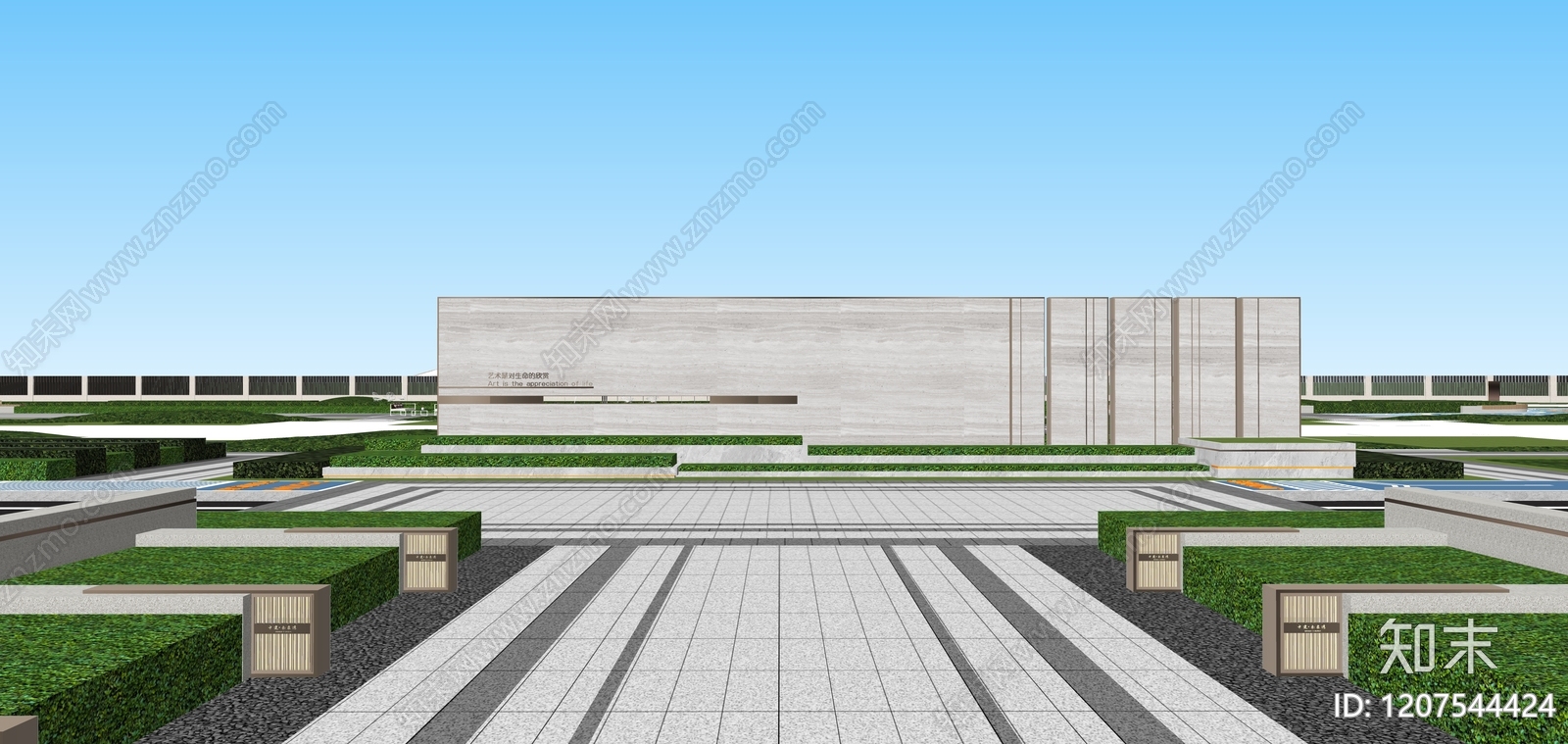 现代小区景观SU模型下载【ID:1207544424】