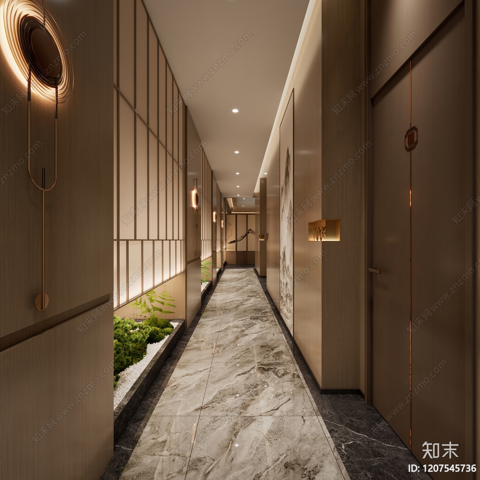 现代新中式茶馆3D模型下载【ID:1207545736】