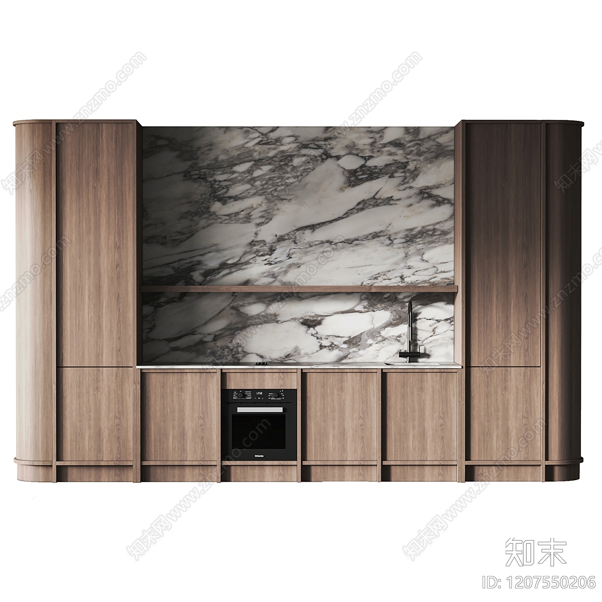 现代欧式开放式厨房3D模型下载【ID:1207550206】