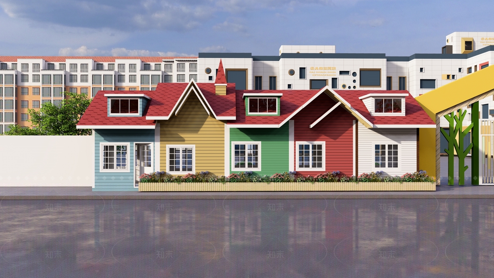 原木现代幼儿园SU模型下载【ID:1207674147】