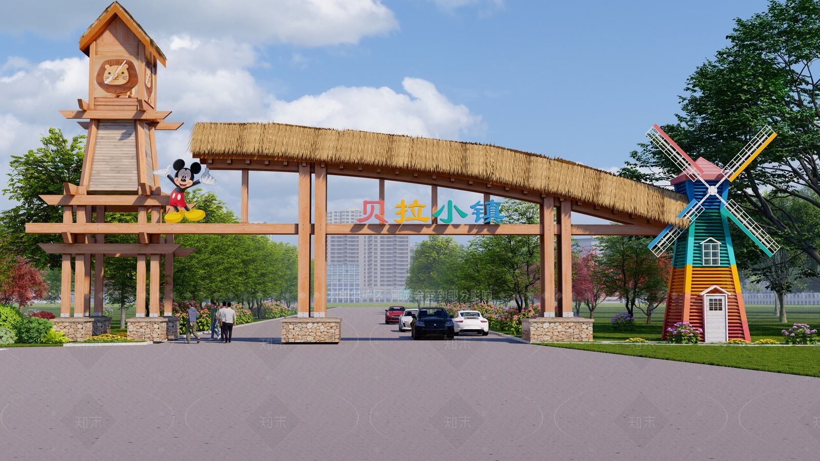 现代原木门头SU模型下载【ID:1207674104】