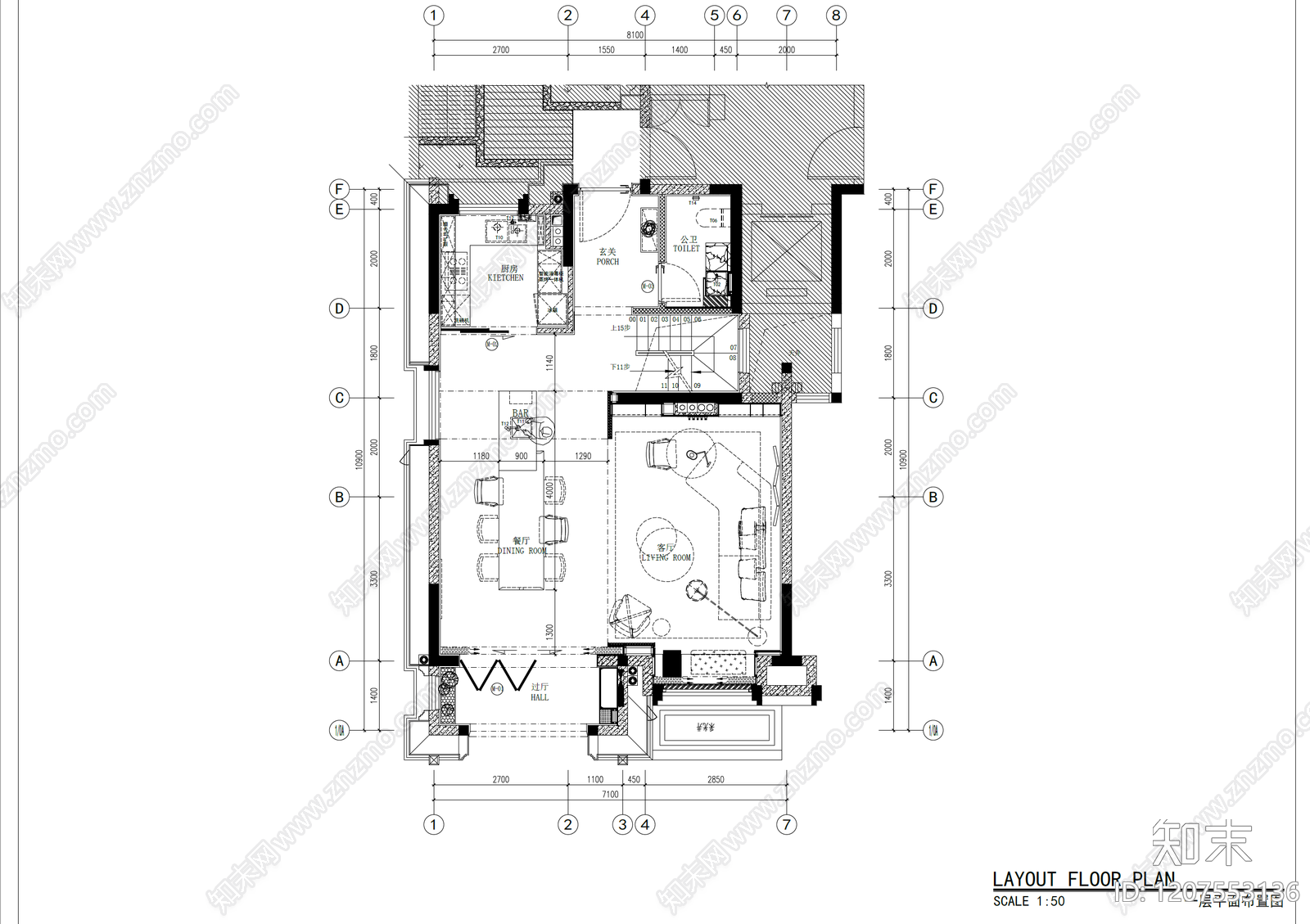 别墅cad施工图下载【ID:1207553136】