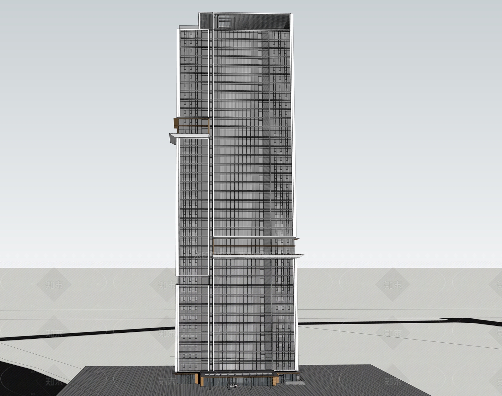 现代高层住宅SU模型下载【ID:1207569484】