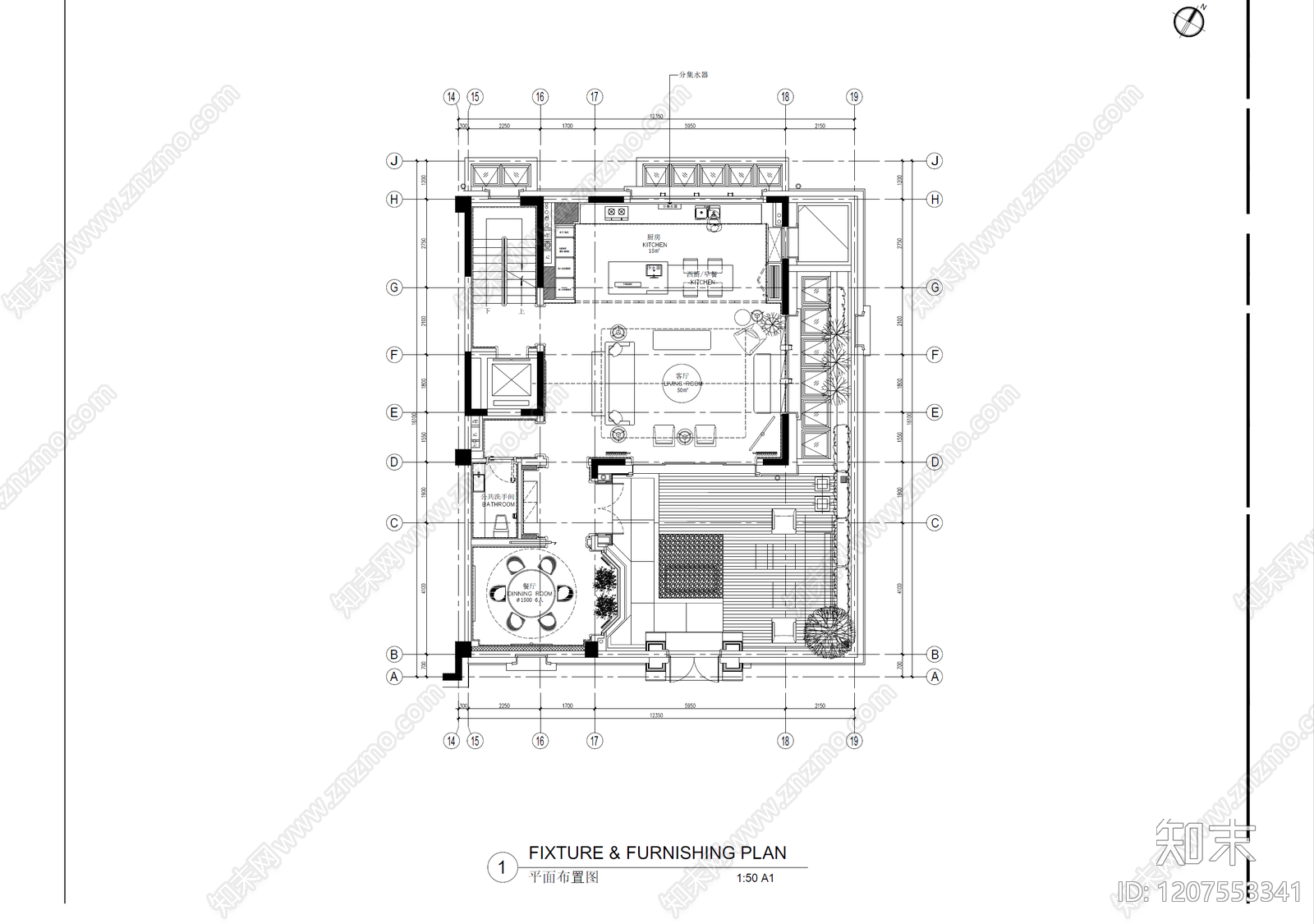 别墅cad施工图下载【ID:1207553341】