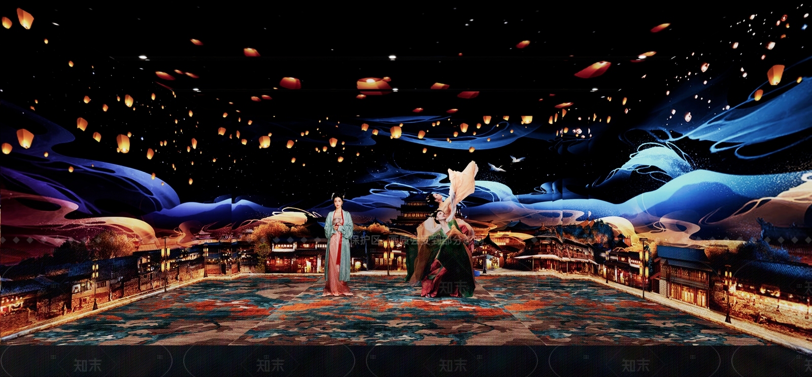 现代新中式艺术展厅3D模型下载【ID:1207561975】