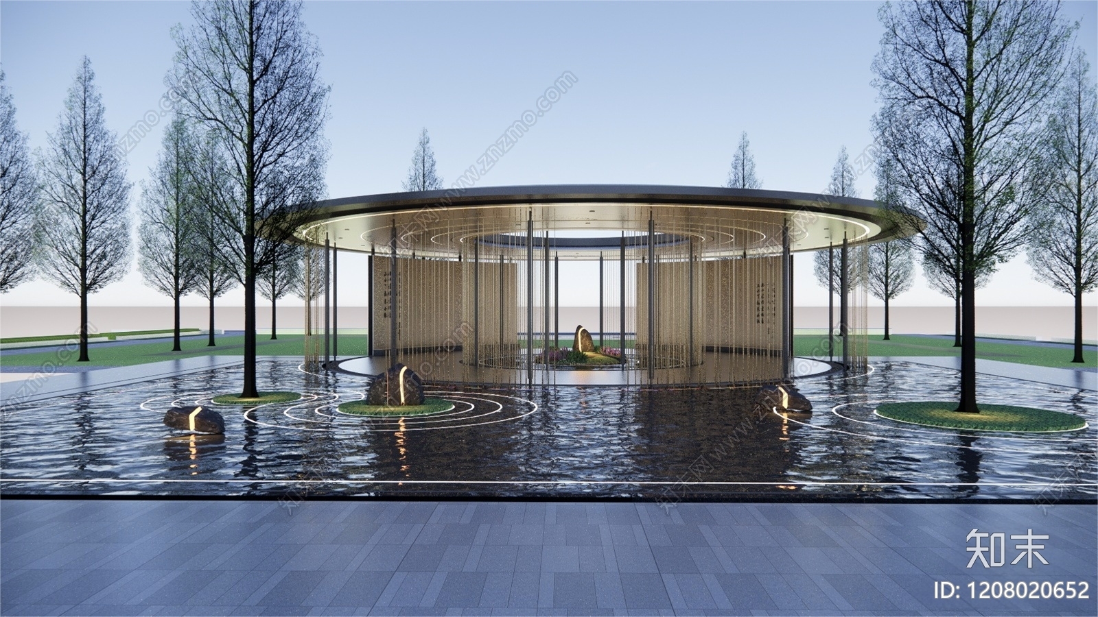 现代简约廊架施工图下载【ID:1208020652】