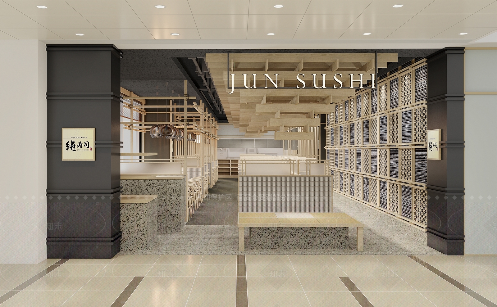 中式新中式日料店3D模型下载【ID:1207564782】