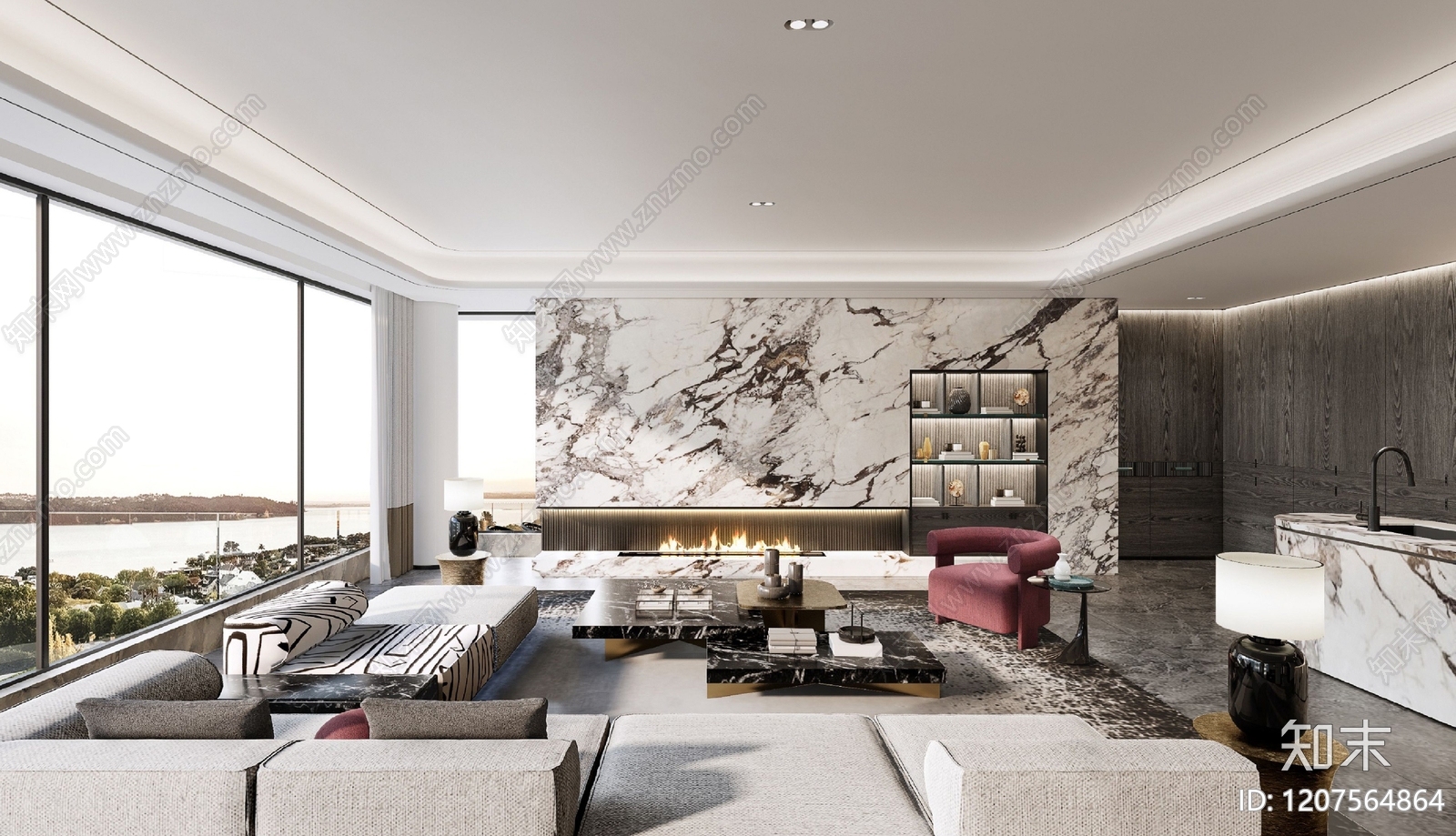 现代平层住宅软装下载【ID:1207564864】