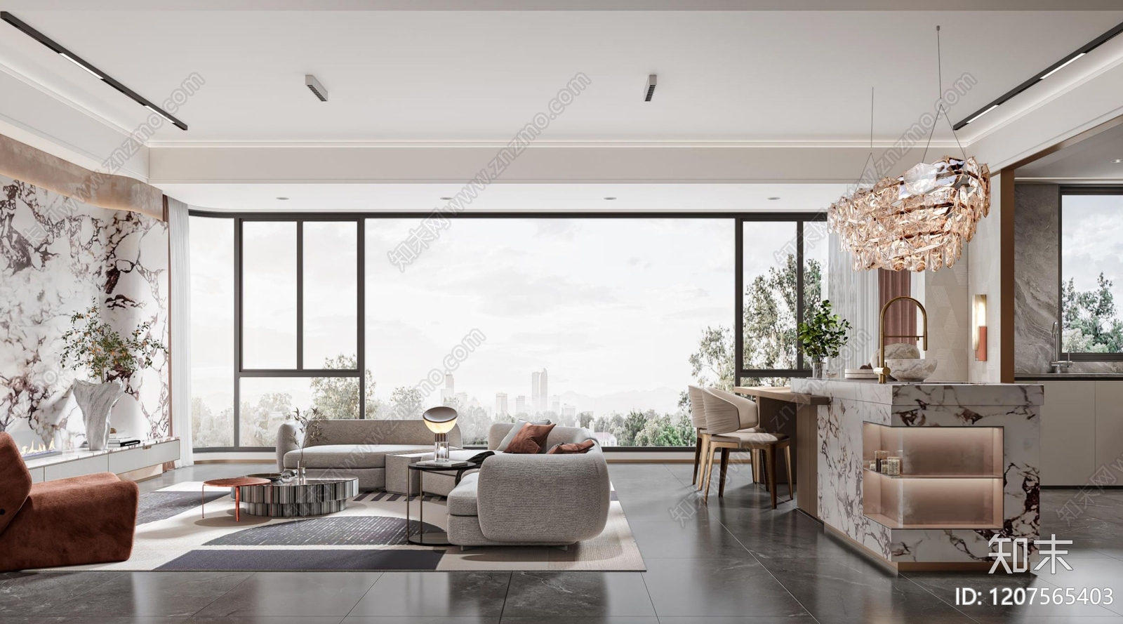 现代大平层软装下载【ID:1207565403】