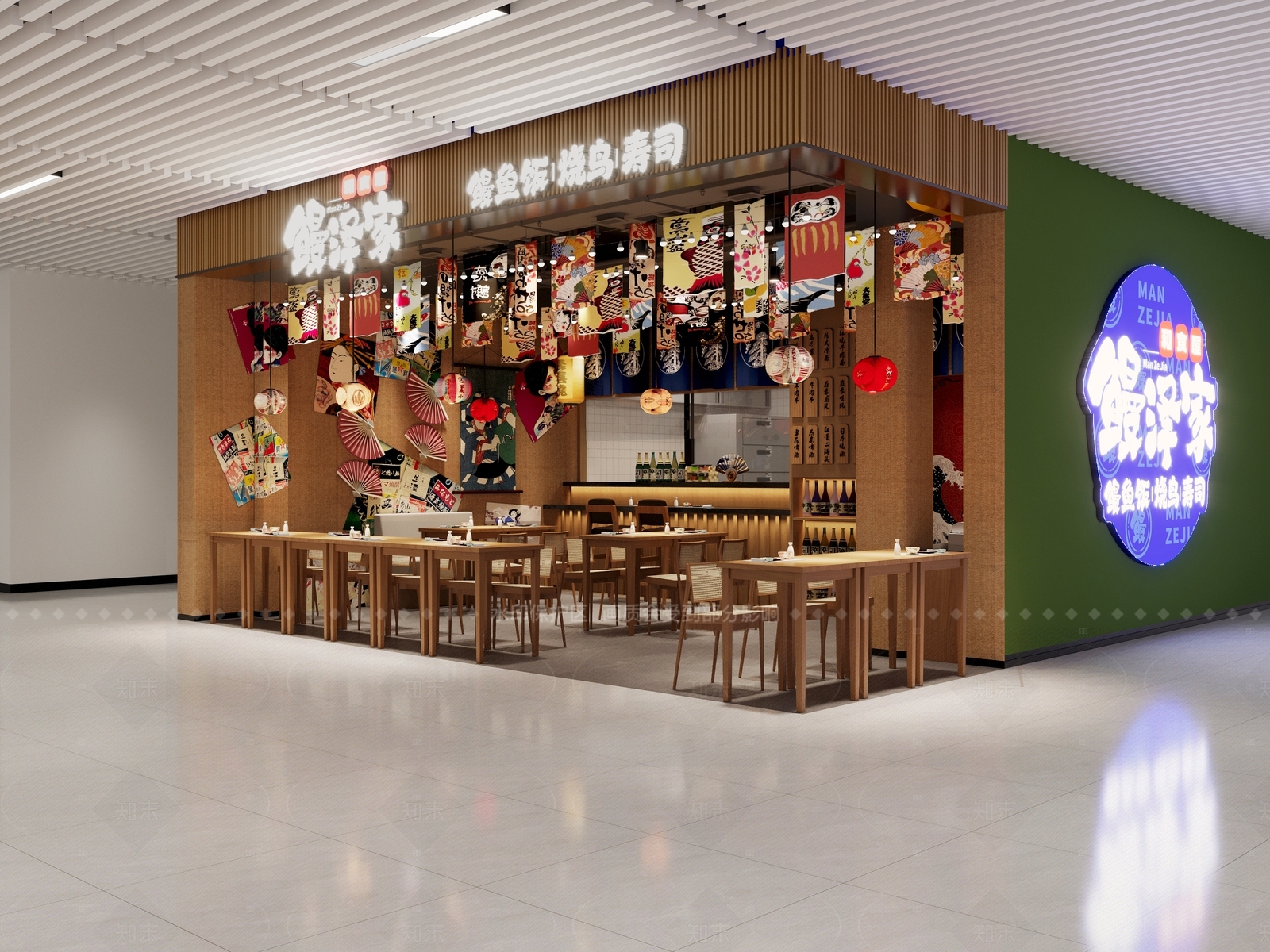 日式日料店3D模型下载【ID:1207565780】