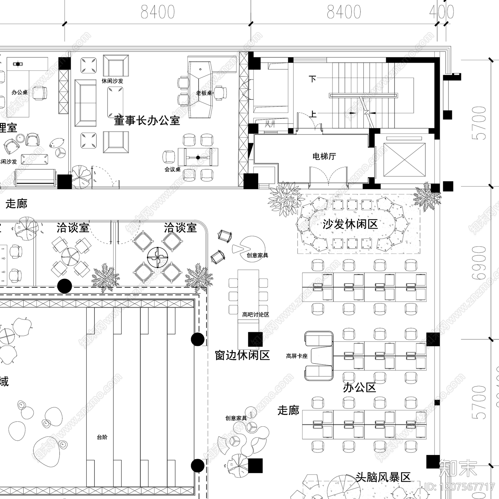 现代整体办公空间cad施工图下载【ID:1207567717】