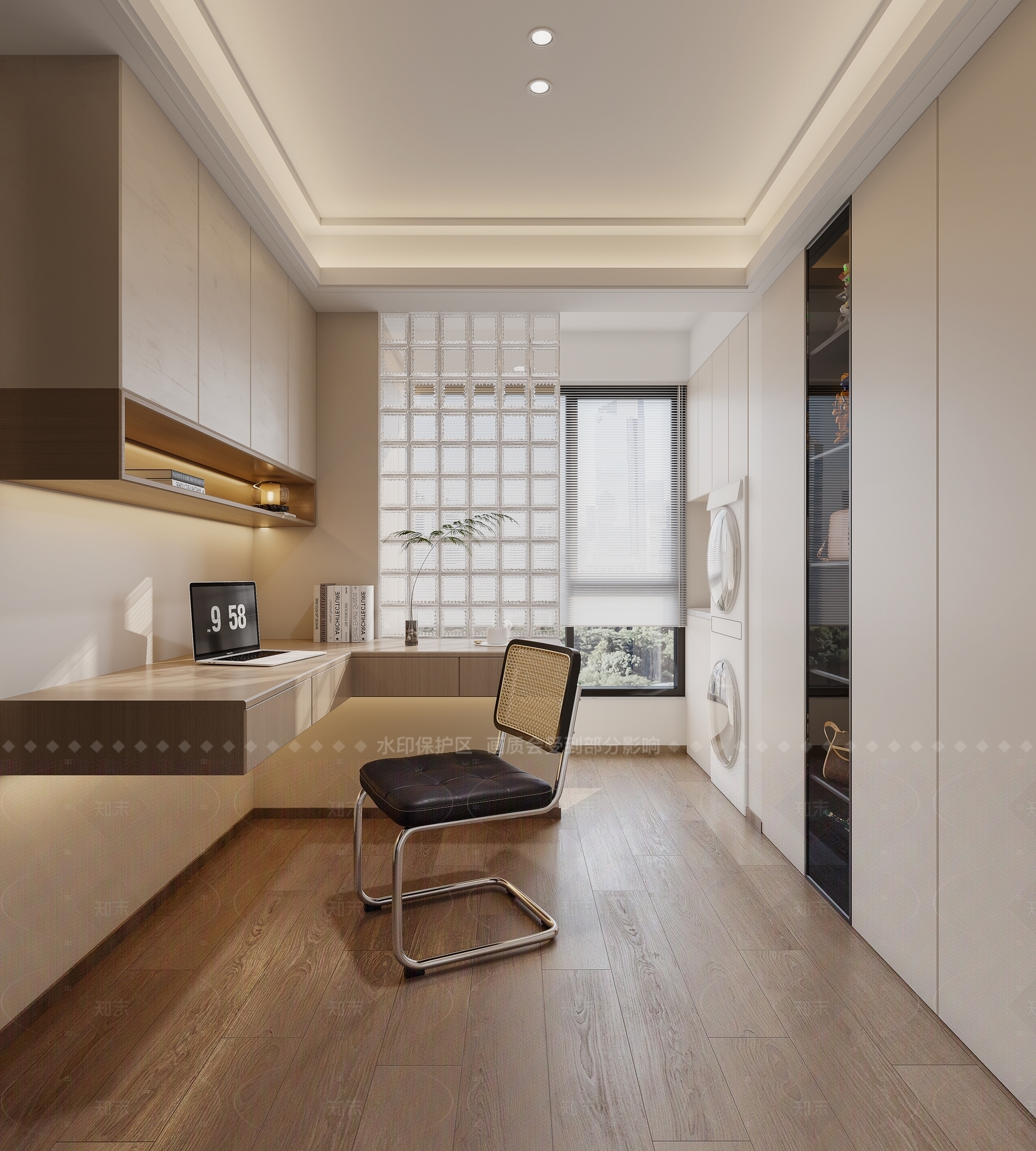 现代奶油衣帽间3D模型下载【ID:1207569360】