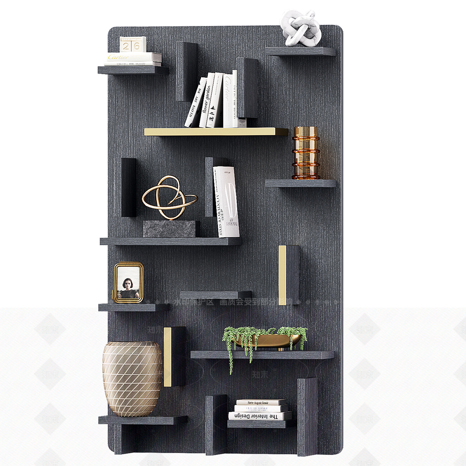 现代欧式书柜3D模型下载【ID:1207570783】