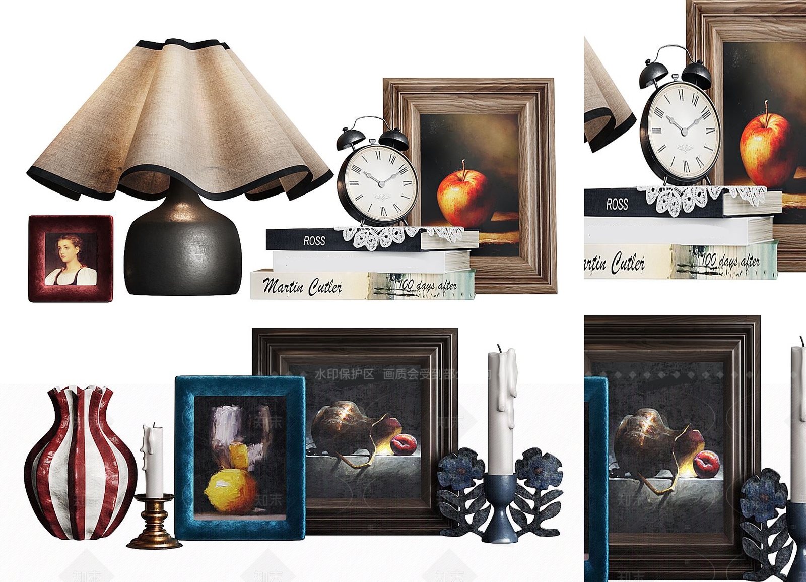 现代中古摆件组合3D模型下载【ID:1207571588】