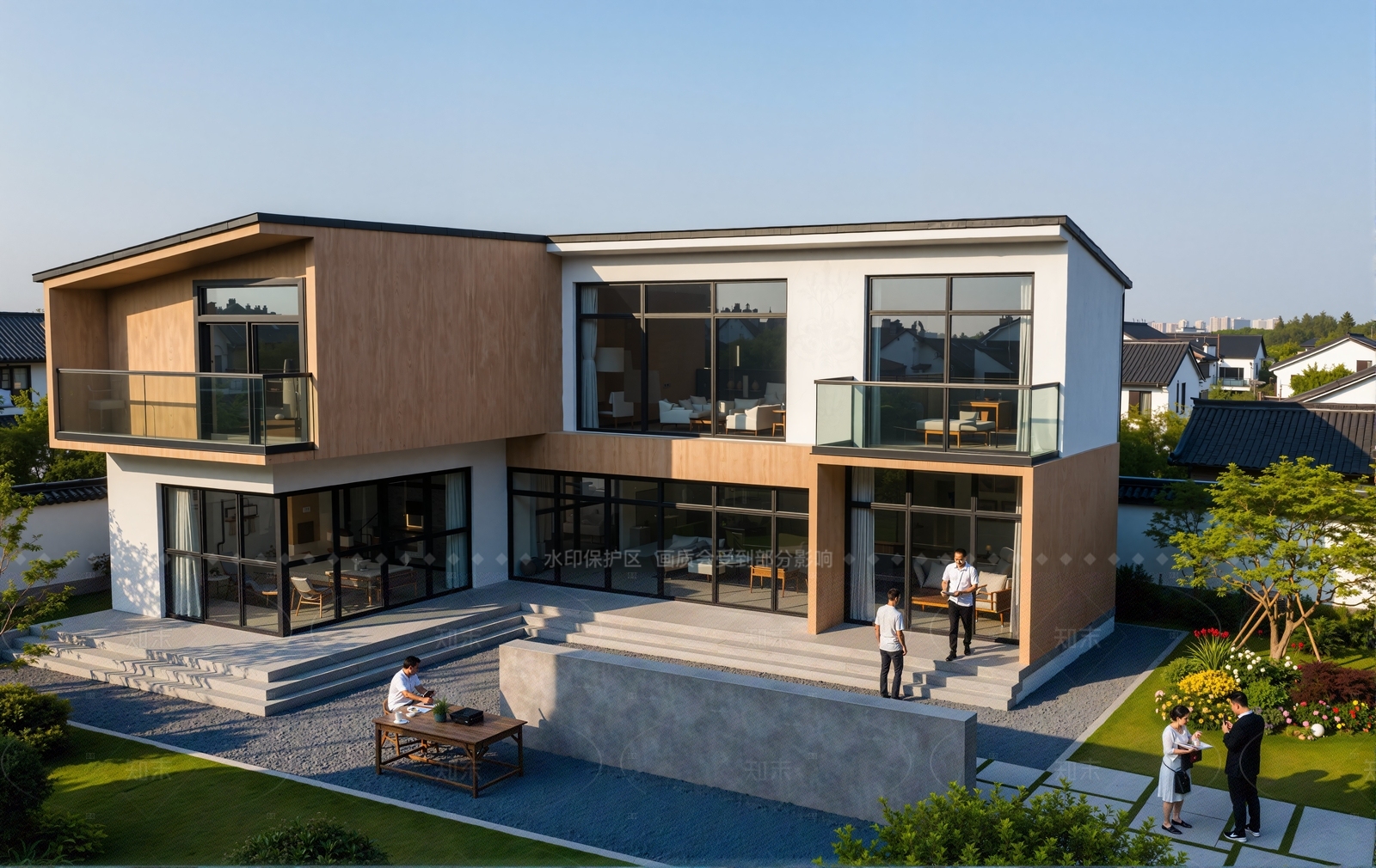 新中式现代乡村民房SU模型下载【ID:1207573739】