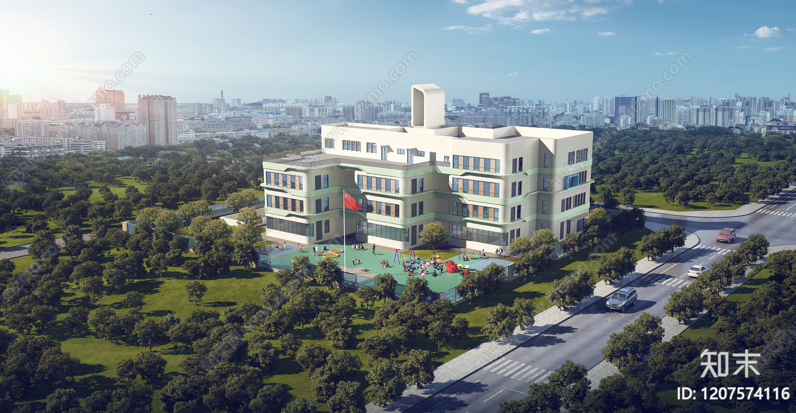 现代新中式幼儿园建筑施工图下载【ID:1207574116】