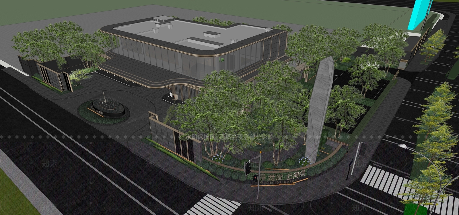 现代小公建SU模型下载【ID:1207575218】