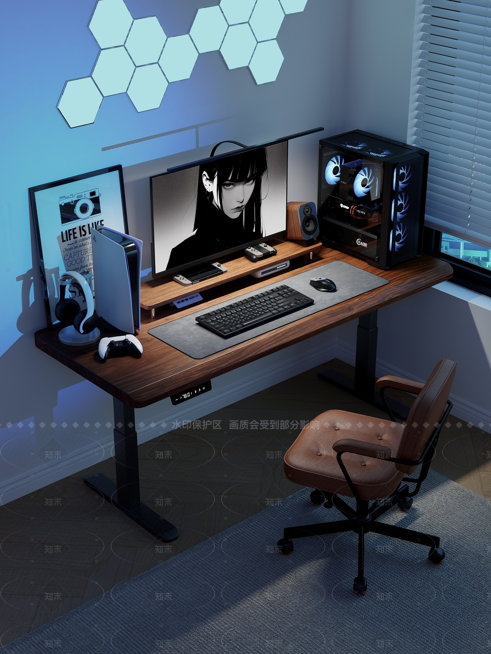 现代书桌3D模型精品下载_3dmax模型_知末网