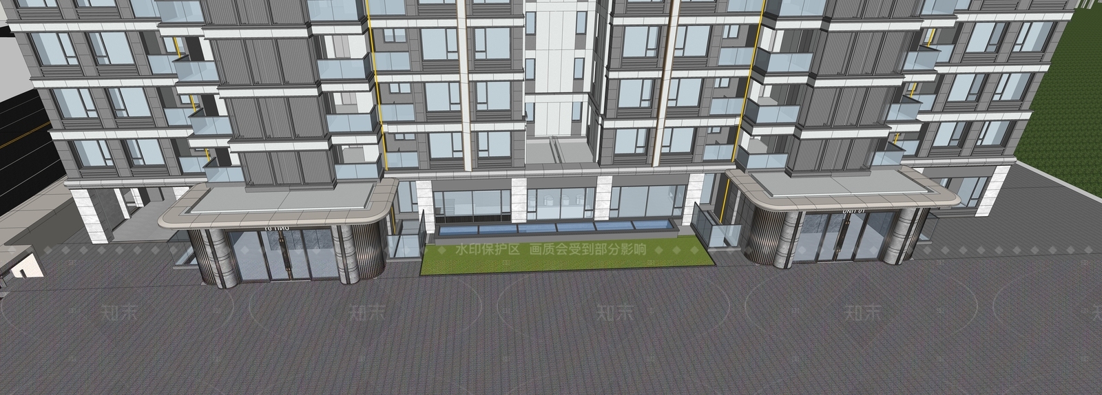 现代高层住宅SU模型下载【ID:1207576960】