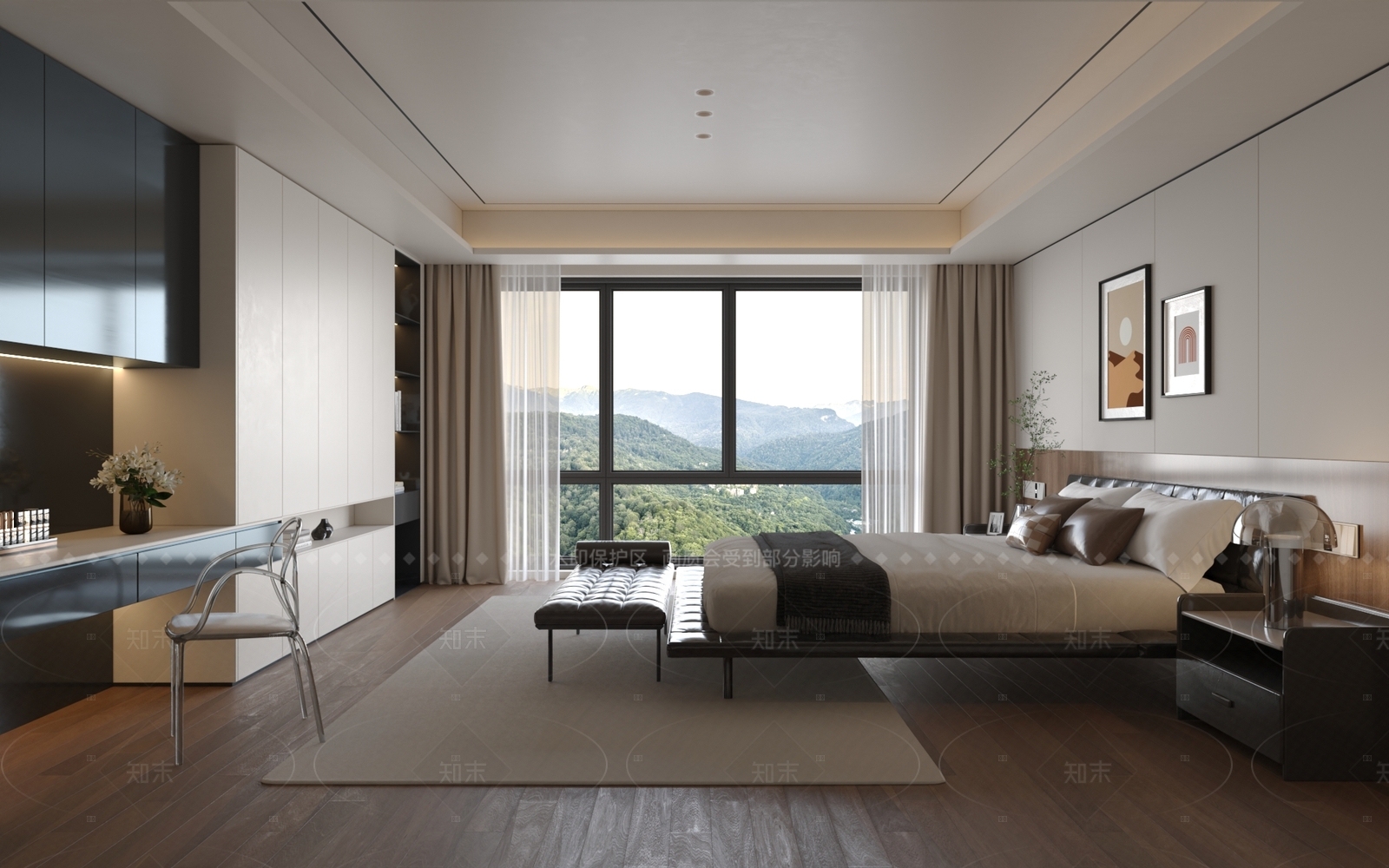 现代轻奢家居卧室SU模型下载【ID:1207584465】