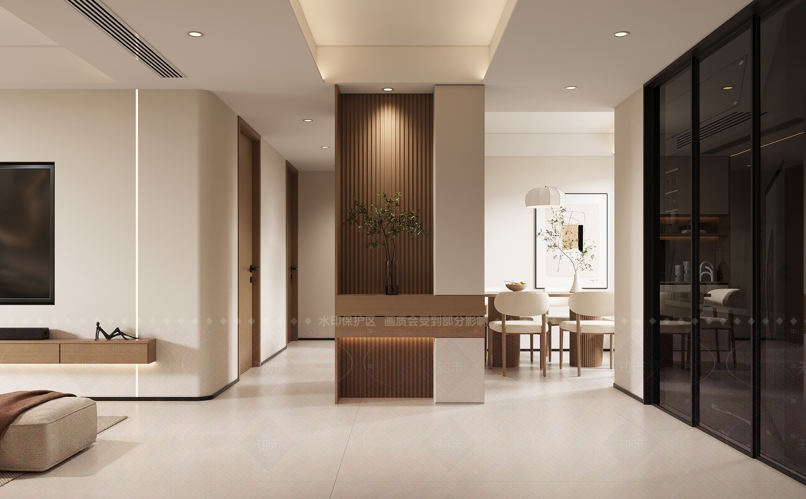 原木奶油家居客厅3D模型下载【ID:1207587714】