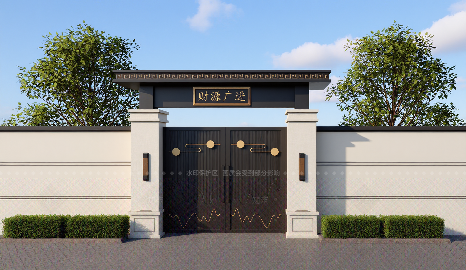 现代大门3D模型下载【ID:1207589627】