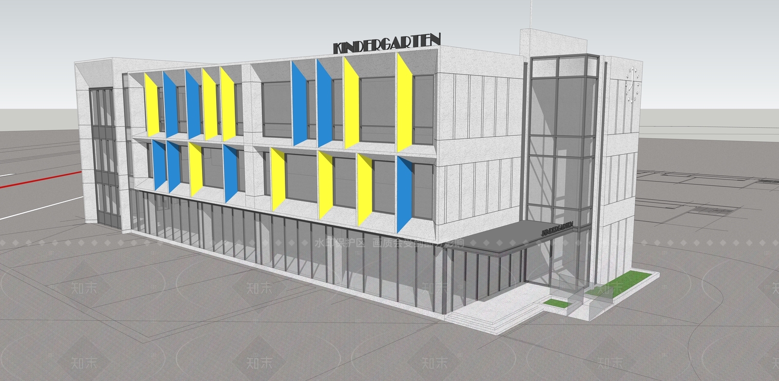现代幼儿园SU模型下载【ID:1207595416】